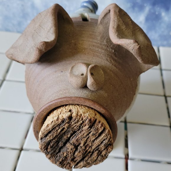Piggy Bank .. Hand-sculpted Clay .. One-Of-A-Kind - Picture 2 of 9